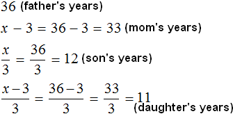 age of the father of the mother of the son and daughter equation 5