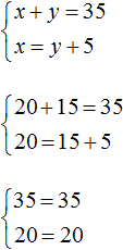 x plus y = 35 step 4