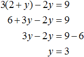 system x = 2 plus y step 2