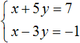 x plus 5y = 7 step 1