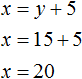 x plus y = 35 step 3