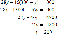x plus y = 300 step 3
