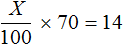x * 100 * 70 = 14