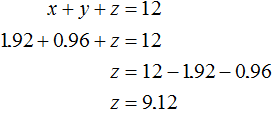 x plus y plus z = 12 step 9