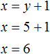 x = y plus 1 Solution