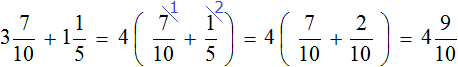three point seven tenths.png + One whole 1/5 solution
