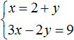 system x = 2 plus y step 1