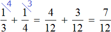 1/3 and 1/4 is 7/12